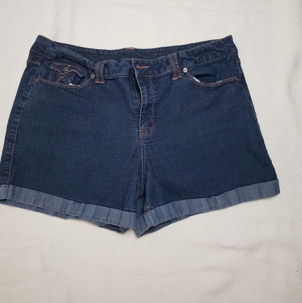 Cuffed Jean Shorts